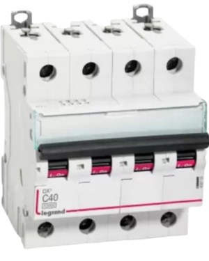 Legrand DX3 MCB 4 pole C-Curve 40A: Ensure reliable circuit protection with this efficient and durable breaker for enhanced electrical safety.